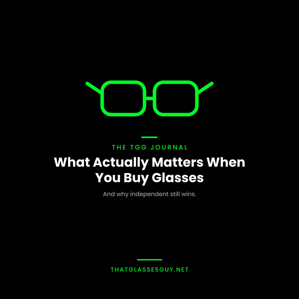 That Glasses Guy Journal — What Actually Matters When You Buy Glasses, and why independent still wins