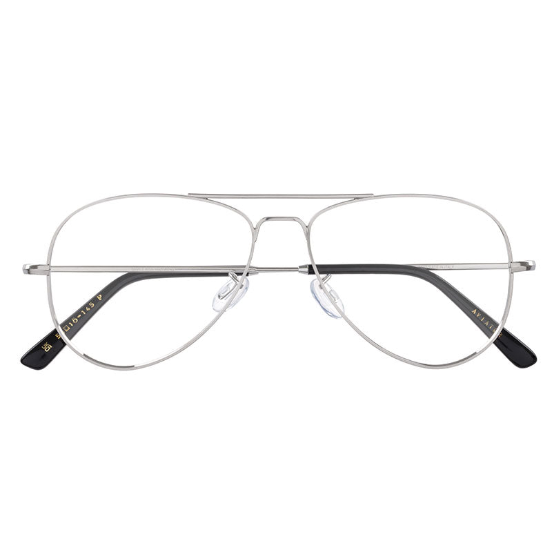 Savile Row Aviator Matte Rhodium Glasses