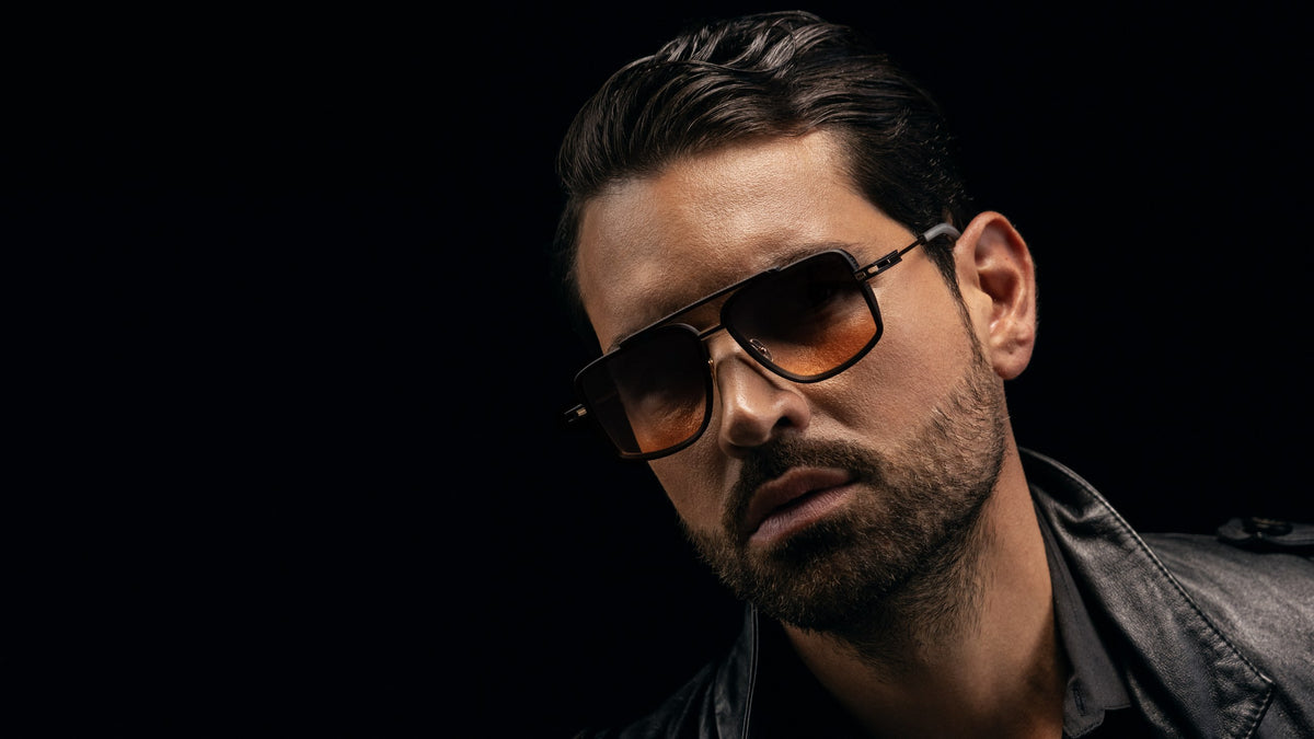 T Henri Mulsanne sunglasses in Pulsar, worn by model, editorial