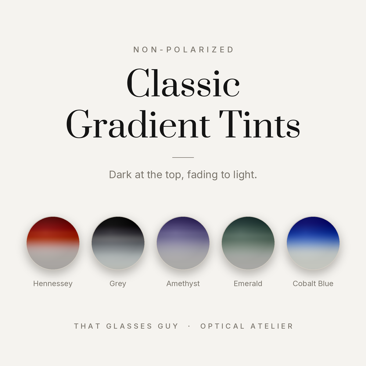 TGG Classic Gradient Tints - replacement sunglass lenses from That Glasses Guy