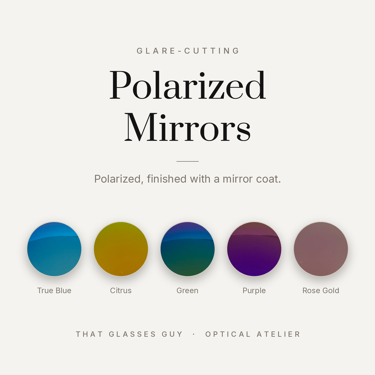 TGG Polarized Mirrors - replacement sunglass lenses from That Glasses Guy