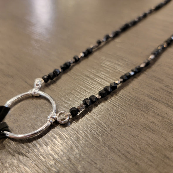 Black Sands Onyx with Antique Silver Loop